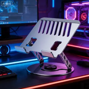 360° Rotating Adjustable Laptop Stand Foldable Portable Riser with Dual Rotary Shaft Ergonomic for 10-17.3" Laptops & MacBook Sturdy Carbon Steel Construction funny stickers candle backyard decor cottage core  organizer sets Computer Peripherals
