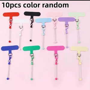 10 Piece Multi-Color Beaded Mini Phone Keychain, DIY Phone Keyring, Holiday Party Gift, Mixed Colors, Perfect for DIY Projects