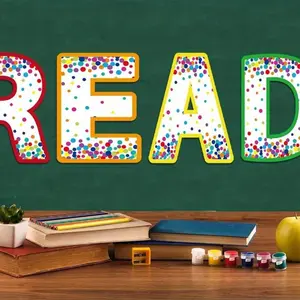 4pcs Frameless Classroom Decorations Reading Poster for Teachers Bulletin Board and Wall Decor for Elementary Middle School Library Read Sign for Home Living Room Bedroom Decor 8*10inches