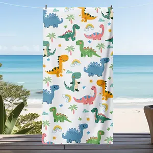 1pc Cartoon Dinosaur Beach Towel, Beach Towel For Adults And Teens, Quick Dry Lightweight Soft Pool Towels For Travel, Swim, Camping