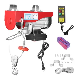 850LBS Electric Hoist Winch, 110V Power Lift with Wireless Remote Control, 40ft Lifting Height, 850W Garage Crane for Workshop Warehouse Factory Home, Emergency Stop, Single/Double Rope