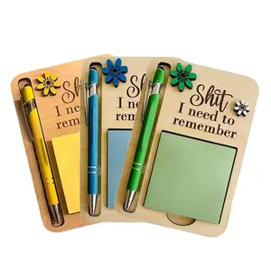 The Shit I Need to Remember Sticky Note Holder,Funny Wooden Memo Pad Organizer,Little Reminders Sticky Note Holder,The Perfect Gag Gift for Your Most Forgetful Coworker,Desk Supplies Set