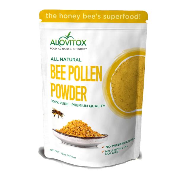 ALOVITOX: Organic Bee Pollen Powder I  100% Pure, Raw Superfood Powder for Yogurt, Cereal & Baked Goods I Organic Vegan Gluten-Free