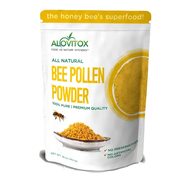 ALOVITOX: Organic Bee Pollen Powder I  100% Pure, Raw Superfood Powder for Yogurt, Cereal & Baked Goods I Organic Vegan Gluten-Free