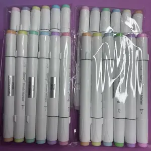 Bianyo 6 Pack Mystery Brush Tip Alcohol Markers - Assorted Colors for Creative Drawing and Coloring