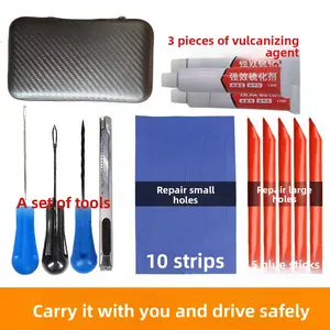 Premium Tubeless Tire Repair Kit for Car & Motorcycle – Upgraded Heavy Duty Tire Plug Tool Set with Vulcanizing Rubber Strips, Professional Flat Tire Repair Kit
