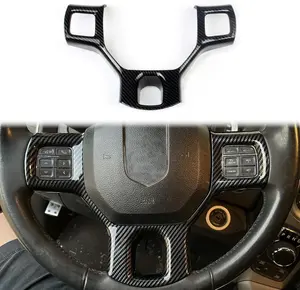 Steering Wheel Interior Cover Trim fit 2011-2018  RAM 1500 2500 3500 Accessories (Carbon Fiber )