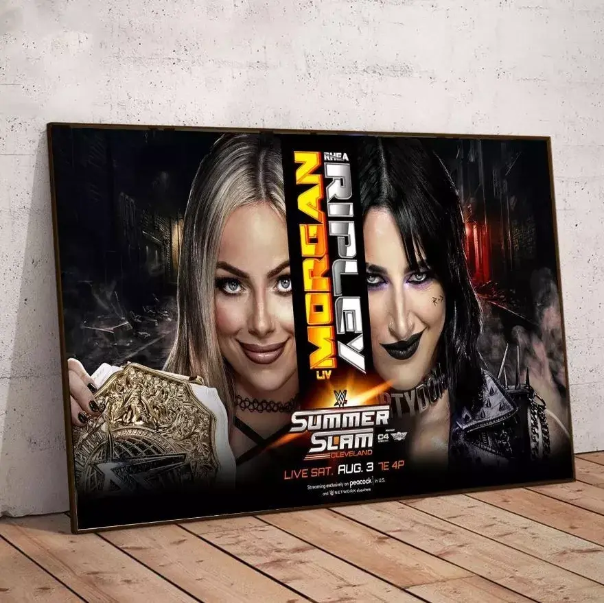 Liv Morgan Vs Rhea RipleyWWE SummerSlam Cleverland 2024 On August 3rd Poster