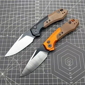 3.2" CPM-154 Folding Pocket Knife, Button Lock EDC Knife with G10 & Aluminum Handle for Camping & Daily Use