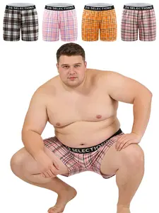 Men's Antibacterial Underwear Set, Breathable Antimicrobial Boxer Briefs, Loose Fit Plaid Shorts, Multiple Sizes Available, All Seasons Casual Wear