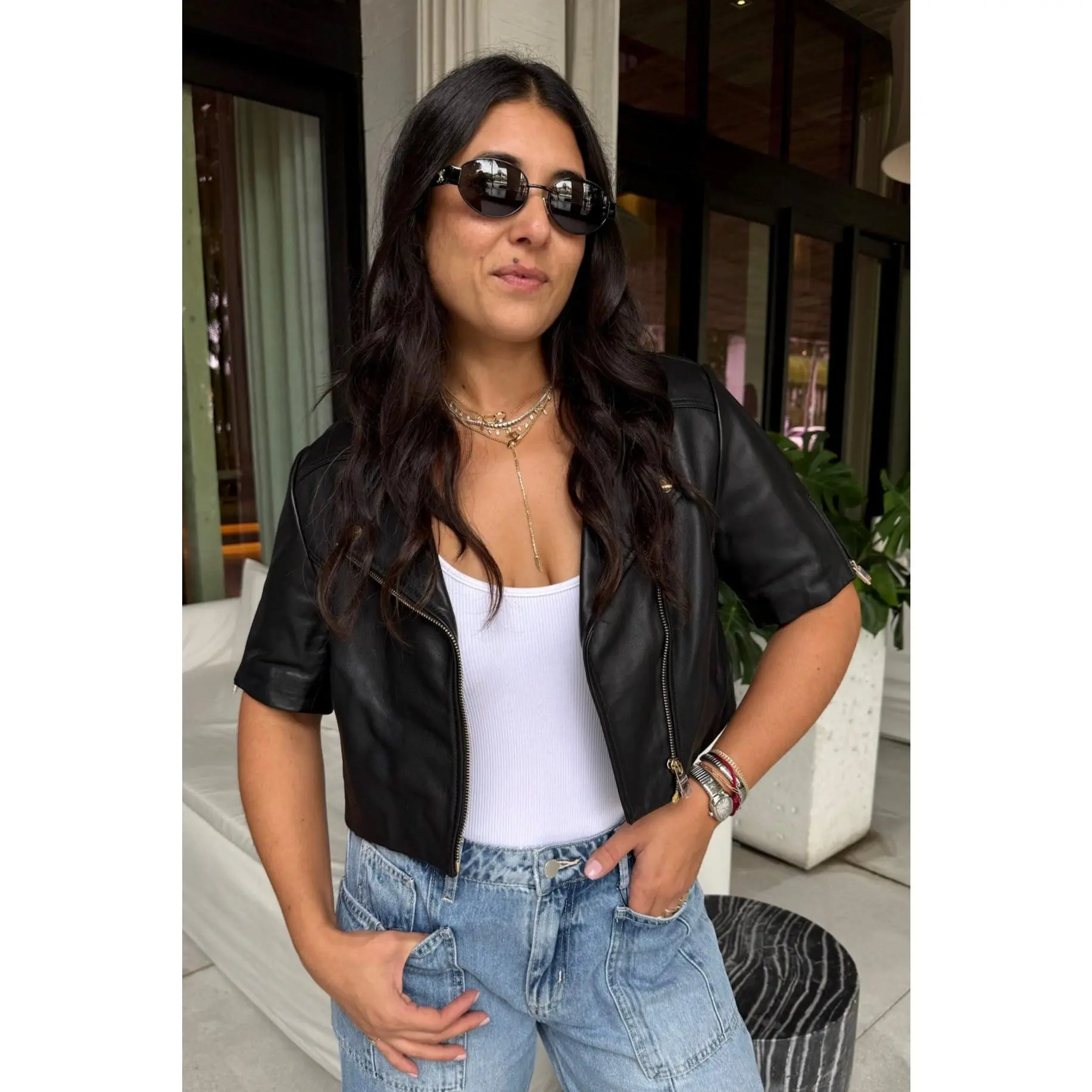 KIRSI CROPPED BIKER JACKET