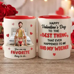 Personalized Couple Accent Mug 2D Printed 3D Effect “The Best Thing” Custom Name Coffee Cup Romantic Design Unique Gift for Couples Anniversary Birthday Matching Keepsake Present for Him Her Love Couple Mug