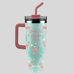 Kerusso 40 oz Stainless Steel Vacuum Flask Mug, Stylish Design with Straw and Lid, Kitchenware Drinkware for Daily Use