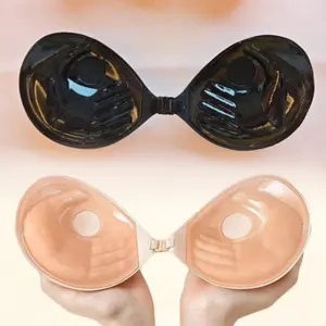 3cm Thick Adhesive Push-Up Bra – Invisible Strapless & Backless Bra for Dresses, Reusable Sticky Bra for Small Bust