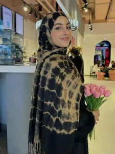 Women's Fashion Gradient Shawl, Tie-Dye Wrap Elegance, Casual Comfortable Long Scarf, Sun Protection Headscarf for Daily Outdoors, Turban Hijab