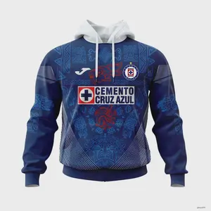 Custom Liga Cruz Azul Mix Aztec Culture Concepts Apparel Hoodie Sweatshirt