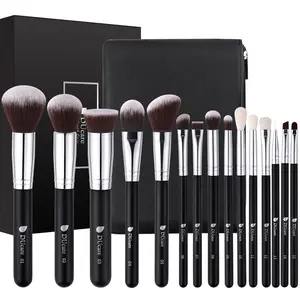 Professional 15-piece Makeup Brush Set, Powder Brushes, Blush Brushes, Contour Brushes, Foundation Brushes, Eyeshadow Brushes, and Detail Brushes, Featuring Carefully Selected, Flexible Synthetic Fiber Bristles for Flawless and Sophisticated Look