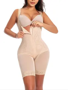 New Plus Size Maternity Shapewear Set, Postpartum Belly Control Bodysuit, Zipper Closure, European Style Slimming Underwear