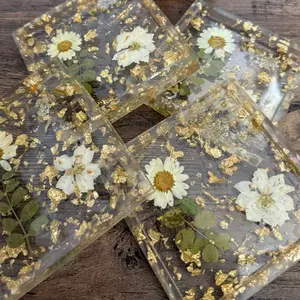 Gold Flower Coasters