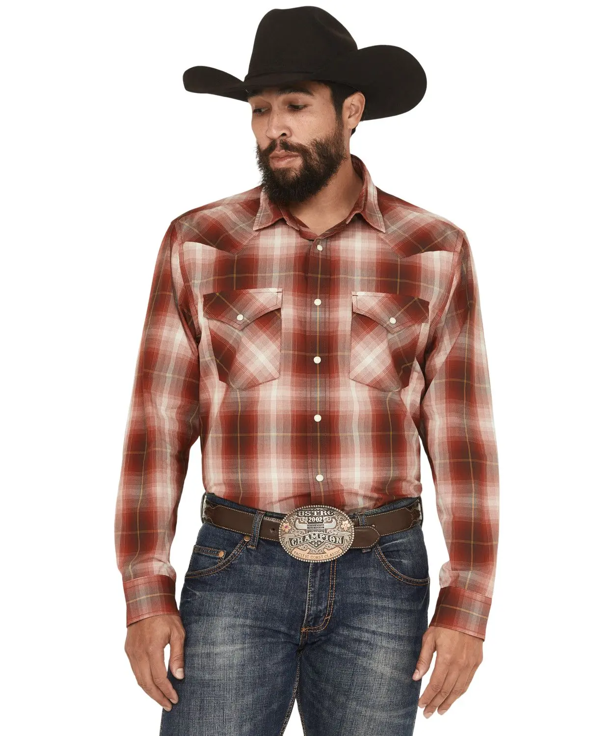 Pendleton Men's Men'S Frontier Plaid Print Long Sleeve Snap Western Shirt - Ra1238-79590