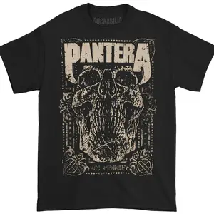 Pantera 101 Proof Skull T-shirt; Rock Music Aesthetic Boho Graphic Tshirt Tee Top Womenswear Streetwear Summer