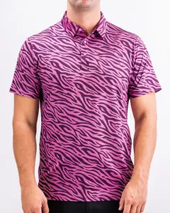 Violet Roar - Original Polo Camo Golf Polo, Gif for Him,All Over Print Design