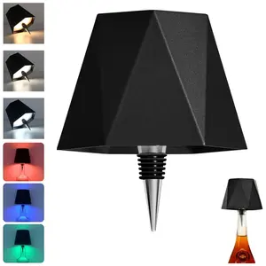 Diamond Style Plug-in Touch Cordless Wine Bottle Lamp, 3 Colors and Stepless Dimming, RGB and 2 Color Changing Modes, USB Rechargeable Table Lamp Suitable for Bedroom, Living Room, Bar and Restaurant.