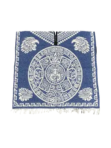 Unisex Adult Double Aztec Calendar Poncho / Gaban