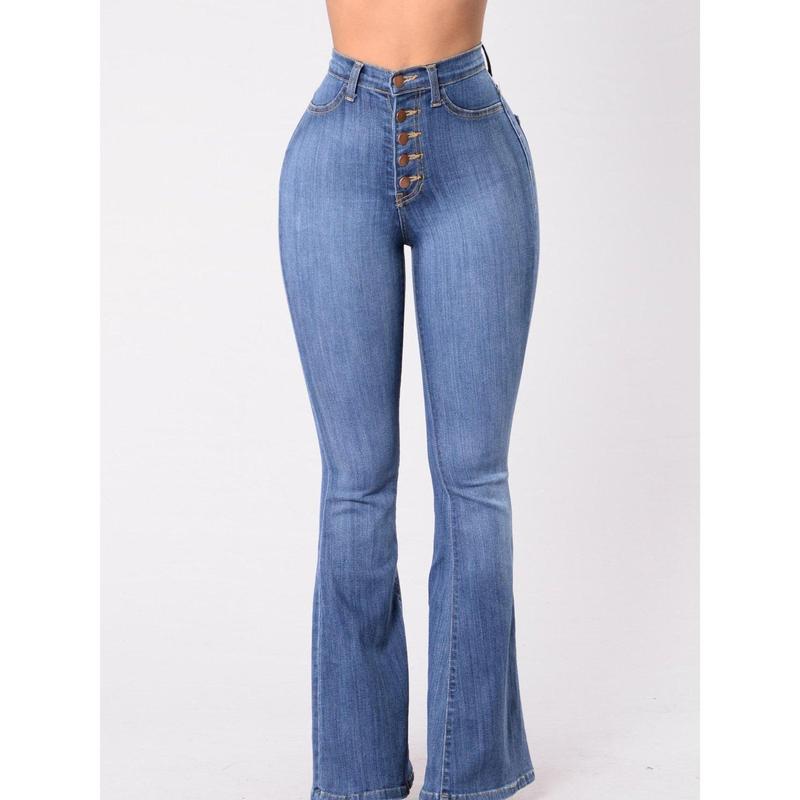 2024 explosive models ladies jeans female Slim high-waisted hip flare pants fashionnova jeans latinajeans plussized denim Bottom Casual Womenswear Blouse
