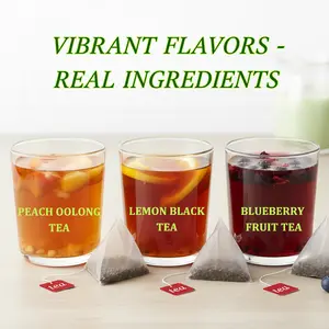 natural Fruit Tea-3 Flavors-Lemon Black Tea&Peach Oolong Tea&Blueberry and Rose Hip Tea-No Sugar, No Caffeine-30 tea-bagsIcy Peach Tea Beverage Fruit Yerba Mate Herbal Tea
