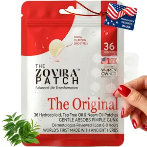 Zovira Overnight Hydrocolloid Pimple Patch for Face – Korean Acne Spot Cover with Niacinamide & Tea Tree, Thicker Adhesion, 36 Ct