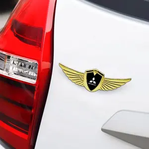 1PCS Mitsubishi Car Emblem Badge 3D Metal Wing Shape Logo Sticker Decal Rust-Proof For Mitsubishi Outlander Lancer ASX Pajero Eclipse Cross Auto Exterior Accessories