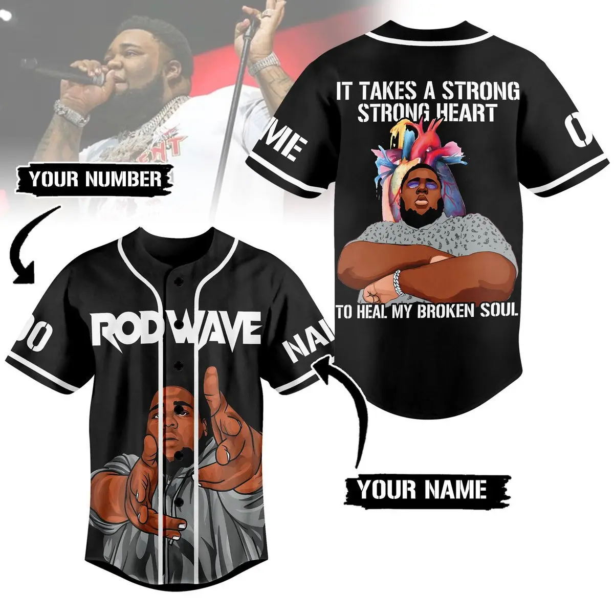 Rod Wave Baseball Jersey For Fans -  Baseball Jersey T-Shirt | Must-Have for True Fans!