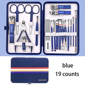 A contemporary stainless steel manicure and pedicure tool set that includes nail clippers and shaping tools and comes with a portable storage case - unisex manicure set that is unscented and requires no electricity or batteries - a great Halloween or Chri