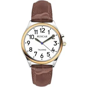 Atomic American English Talking Watch Speaks Clear and Loud Time, Date and Alarm time Perfect for Senior,Visually impaired or Blind People (Mens)