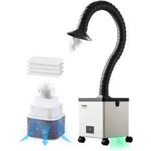 VEVOR Solder Fume Extractor, 85W Brushless Soldering Smoke Absorber with 3-Stage Filters & 3-Speed Adjustment, 200m³/h Strong Suction Solder Smoke Purifier for Soldering, Engraving, DIY Welding, Salon