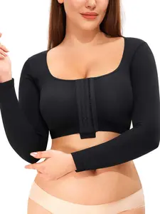 Women's Arm Shaping Sleeve, Post-Op Dedicated, Front Button Post-Op Bra, 1 Piece Set, Comfortable & Supportive Design