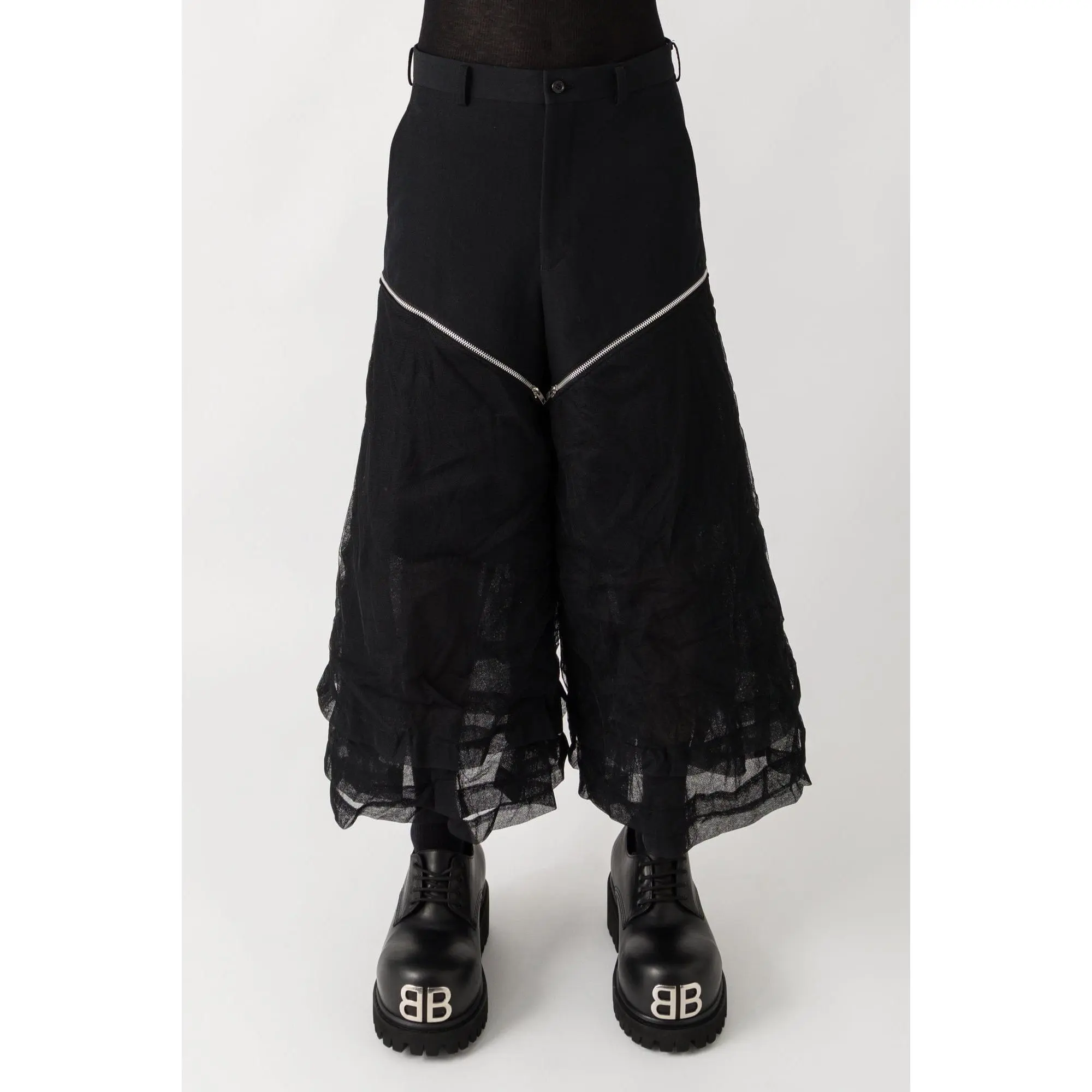 Comme des Garçons Homme Plus Tulle Layered Zip Off Trousers