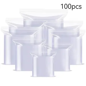 100 PCS Small Plastic Ziplock Bags Resealable Transparent Jewelry Shoe Bag Vacuum Storage Bag Food Storage Bag Poly Clear Bags