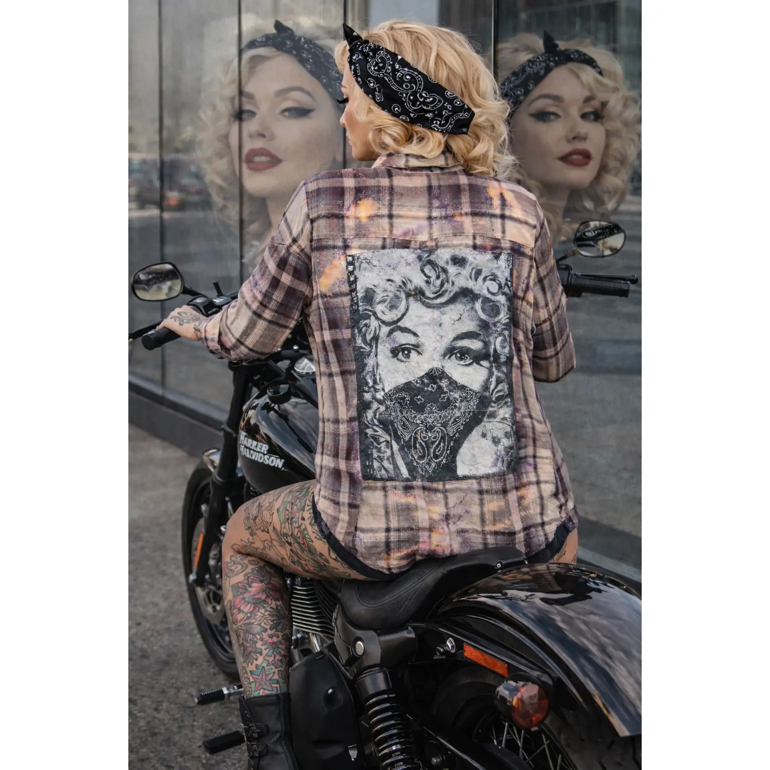 Broken Bandit Pink Veil Marilyn Bleached Flannel - Unisex Large