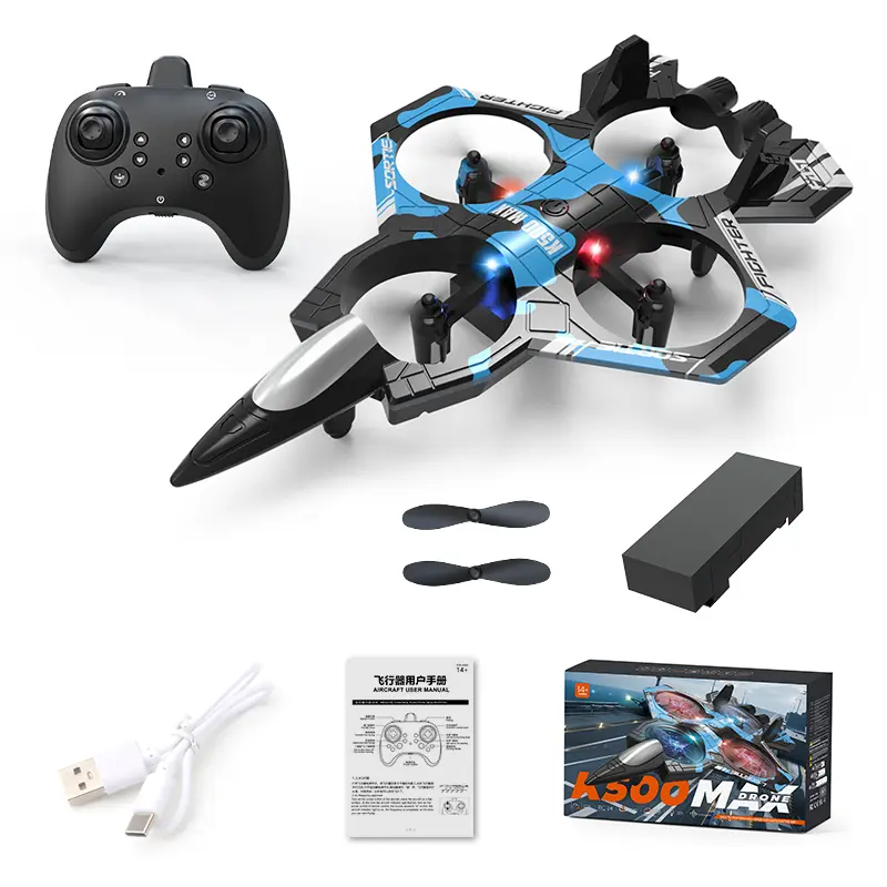 K500 MAX Drone for Kids, RC Fighter Jet with LED Lights, Throwing to Fly, Altitude Hold, One Key Takeoff, 360° Flip, Modular Battery, Remote Control Quadcopter Airplane Toy Gift for Boys Girls Beginners