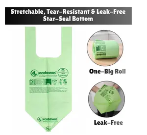 Unscented 2.6 Gal Compostable Small Food Scrap Waste Bags, Home Care Trash Bags