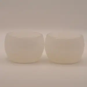 White Glass Teacups - set
