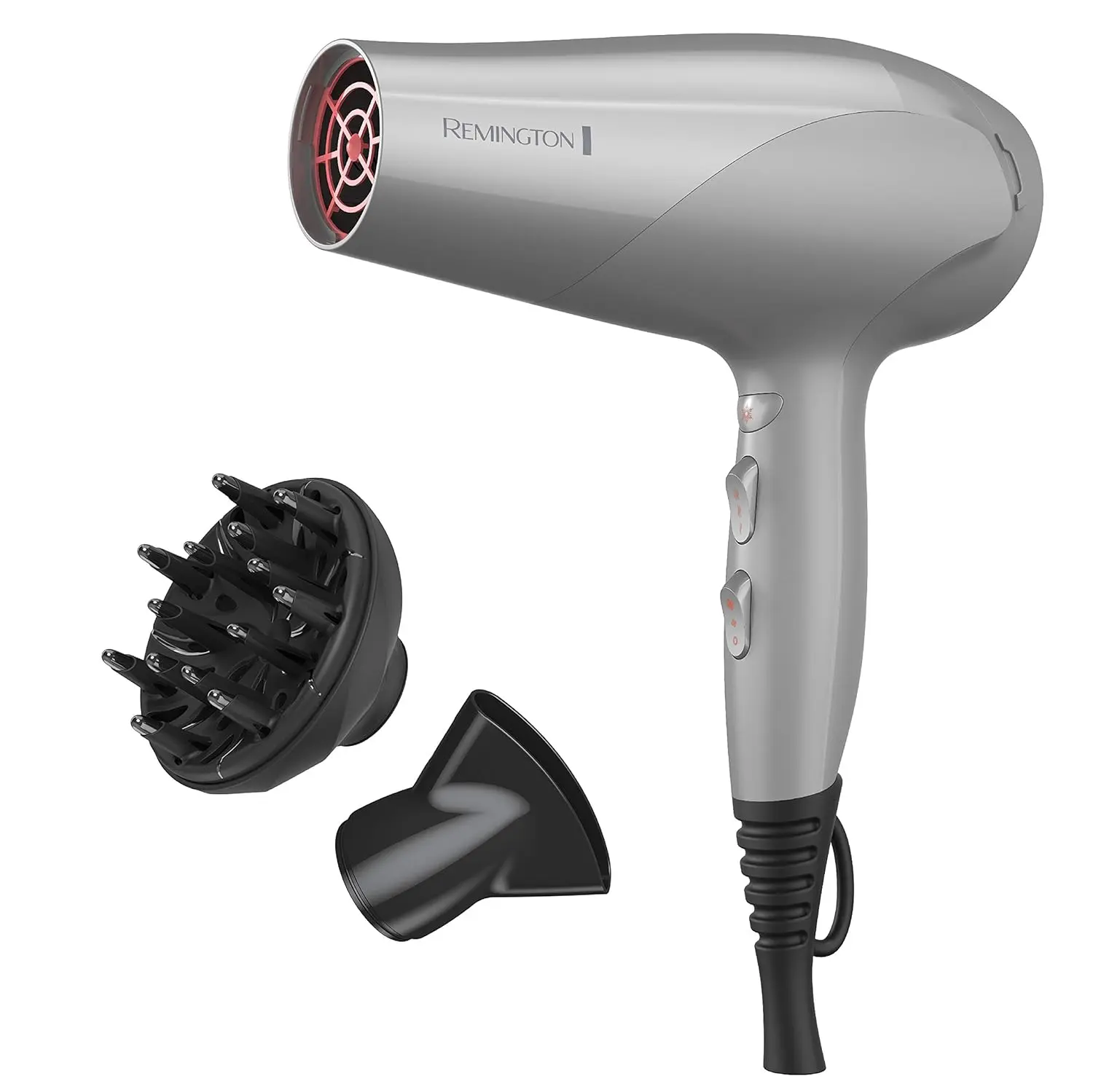 Remington Damage Protection Hair Dryer, Ceramic Ionic Technology | Diffuser and Concentrator Attachments, 3 Piece Set, 1875W Power, 3 Heat and 2 Speed Settings