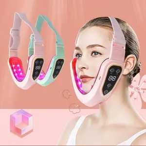 Electric double chin V-face beauty device, V-shaped vibrating massager, Facial Machine with LED display screen and adjustable intensity facial massager, Personal Care Appliances