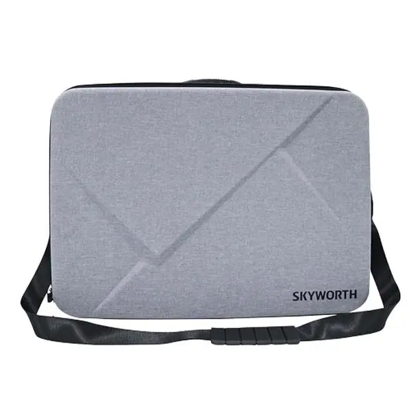SKYWORTH Waterproof Hard Shell Cover for 24” Handheld Portable Smart TV - Shockproof, with Shoulder Strap, Accessory Pocket, Wireless Remote Control Pouch (Grey) - Audio & Video Accessory, Tv Cover, Camping