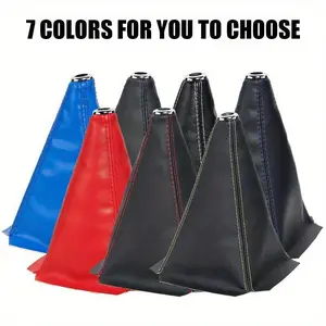 Car Gear Shift Knob Cover, Universal Shifter Boot Dust Cover, Automatic Shift Knob, PU Leather Waterproof Decorate Car Interior Fit for Most Manual/Auto Car Truck