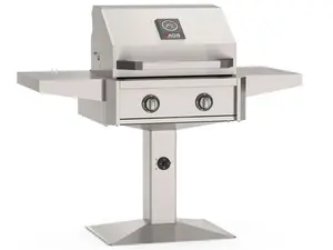 American Outdoor Grill T-Series 24-Inch 2-Burner Gas Grill on Accessible Patio Post Base (Includes Hood Side Handle)