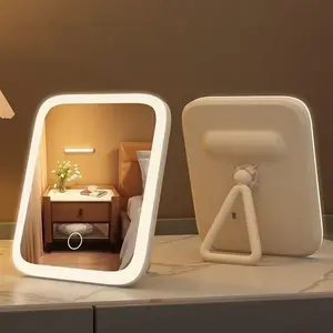 Lighted Makeup Mirror with 5X Magnification, 3 Color LED Vanity Mirror with Stand, USB Rechargeable Touch Control, Adjustable Brightness & Angle, Foldable Portable Travel Desktop Mirror – Perfect Gift for Women