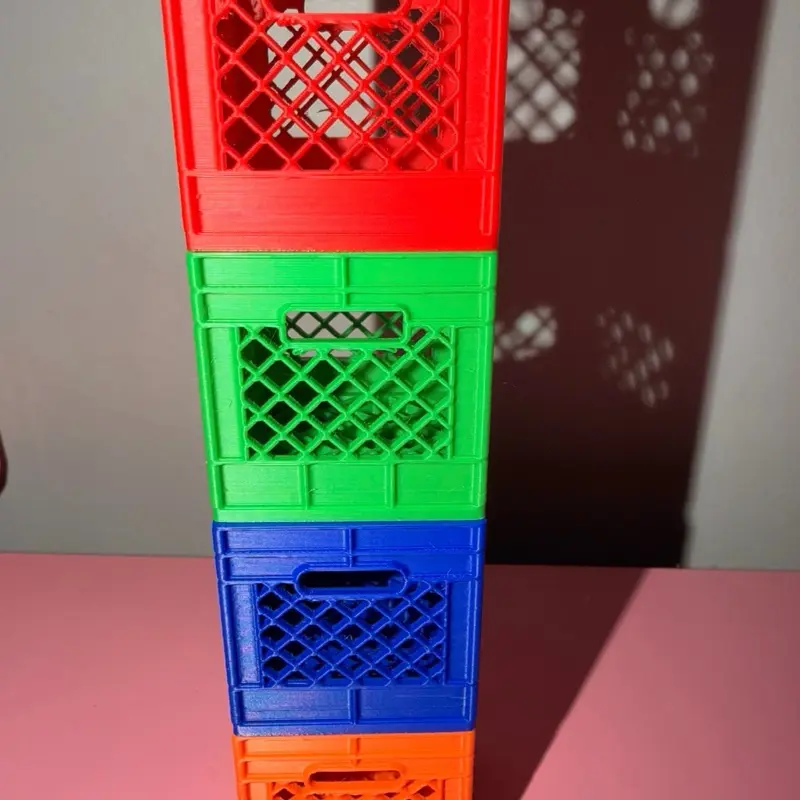 4-Pack Mini Milk Crates Stackable Desk Organizer,3D Printed Plastic Storage Bins